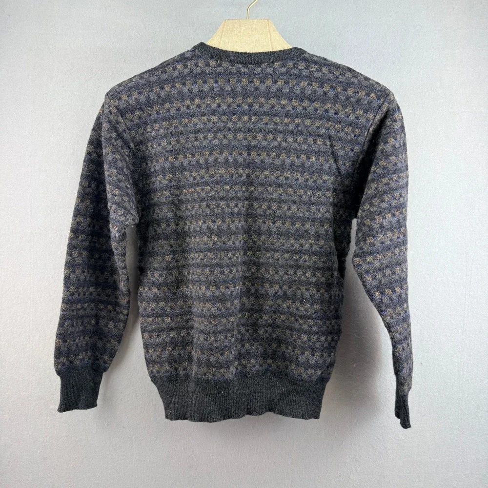 Vintage Tricots St Raphael Merino Wool Sweater Large (Med) Uruguay 80s Geometric